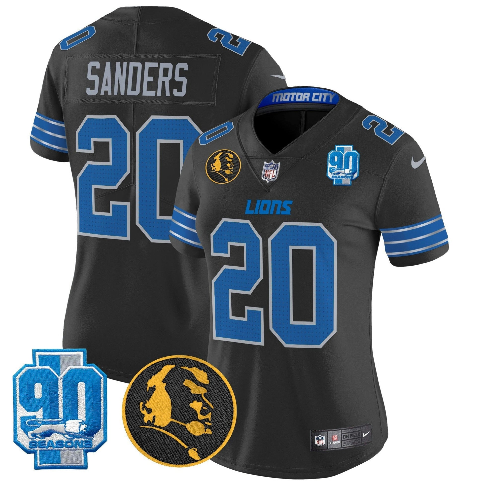Camisa NFL Women’s Detroit 2024 90th & John Madden Patch Vapor Limited Jersey