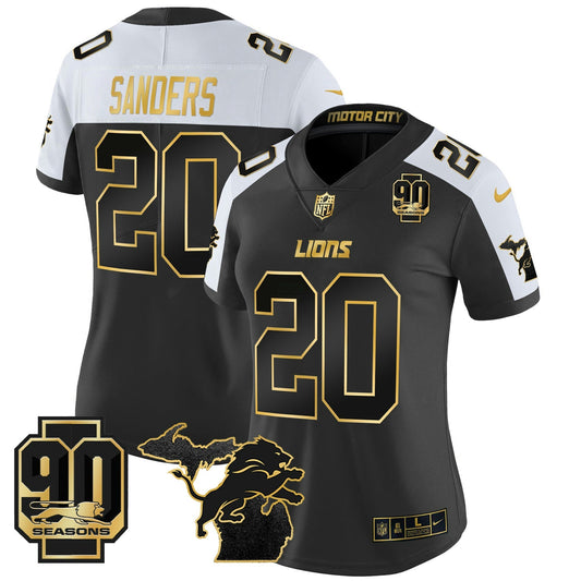 Camisa NFL Women’s Detroit 2024 Michigan & 90th Year Patch Dourada Vapor Limited Jersey