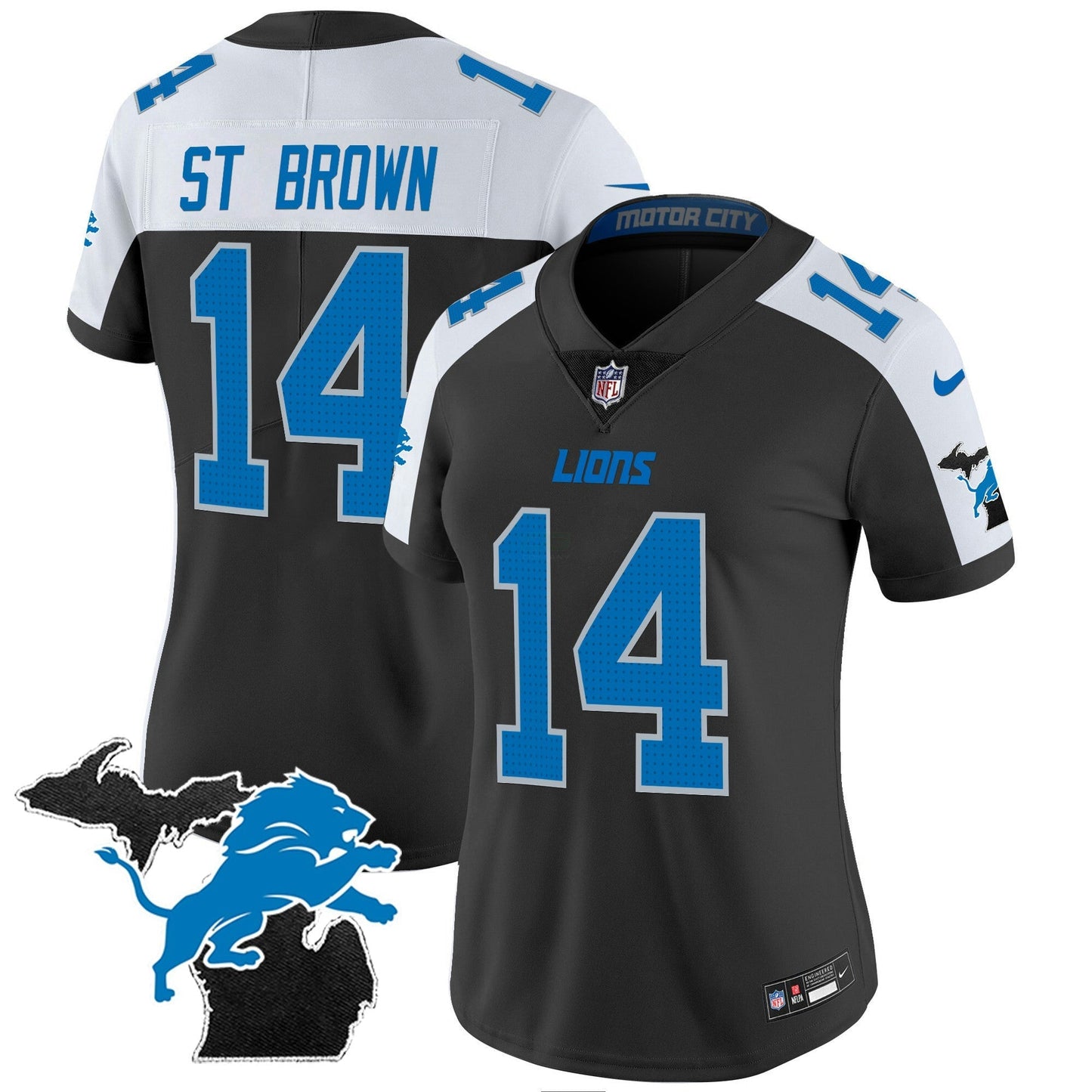 Camisa NFL Women’s Detroit 2024 Michigan Patch Vapor Jersey