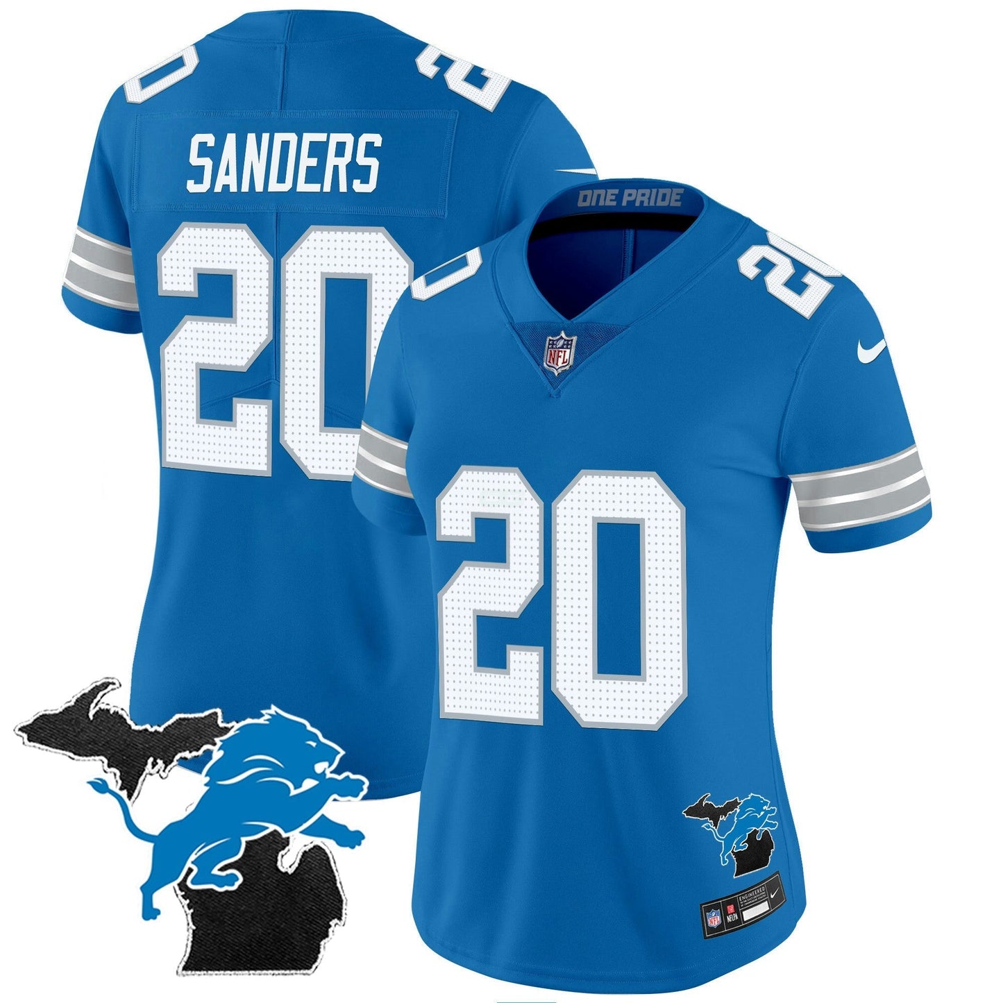 Camisa NFL Women’s Detroit 2024 Michigan Patch Vapor Jersey