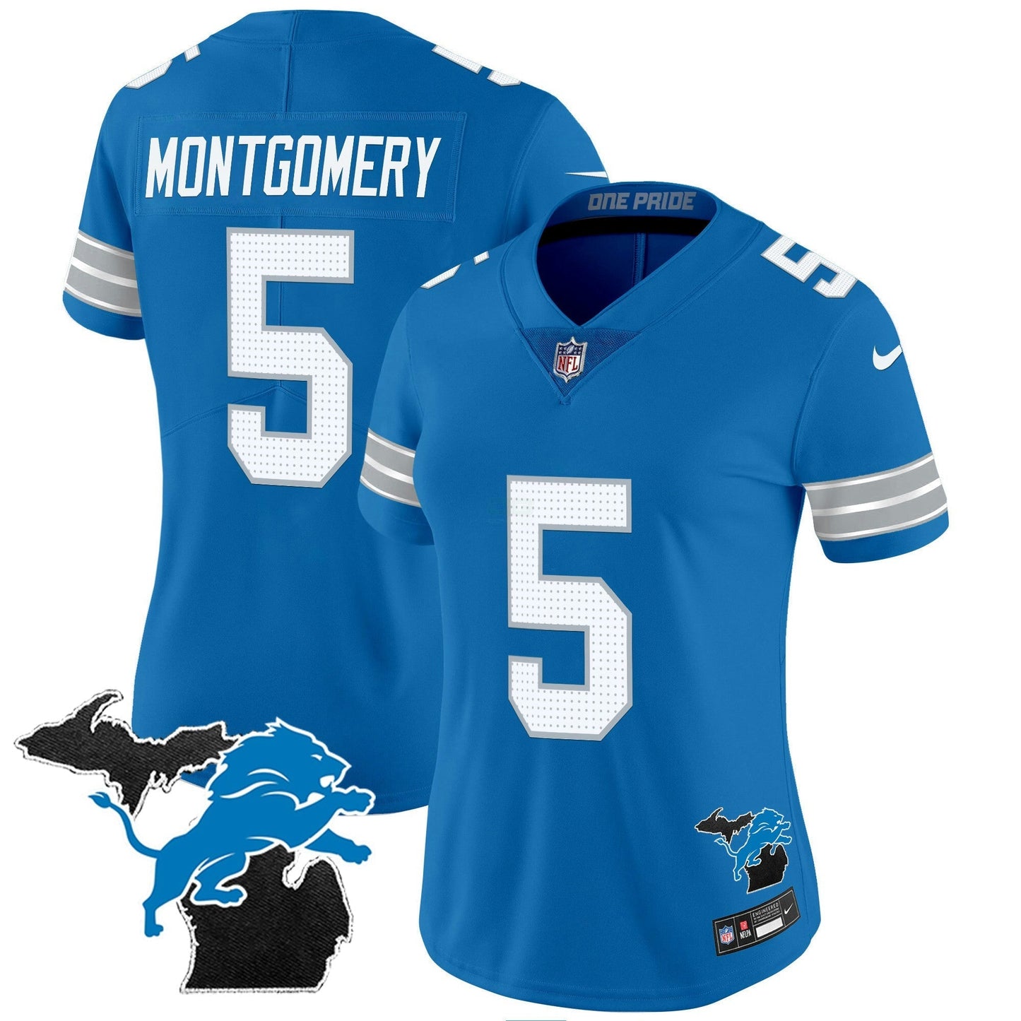 Camisa NFL Women’s Detroit 2024 Michigan Patch Vapor Jersey