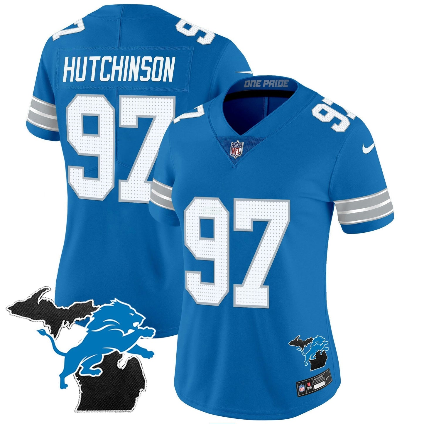 Camisa NFL Women’s Detroit 2024 Michigan Patch Vapor Jersey