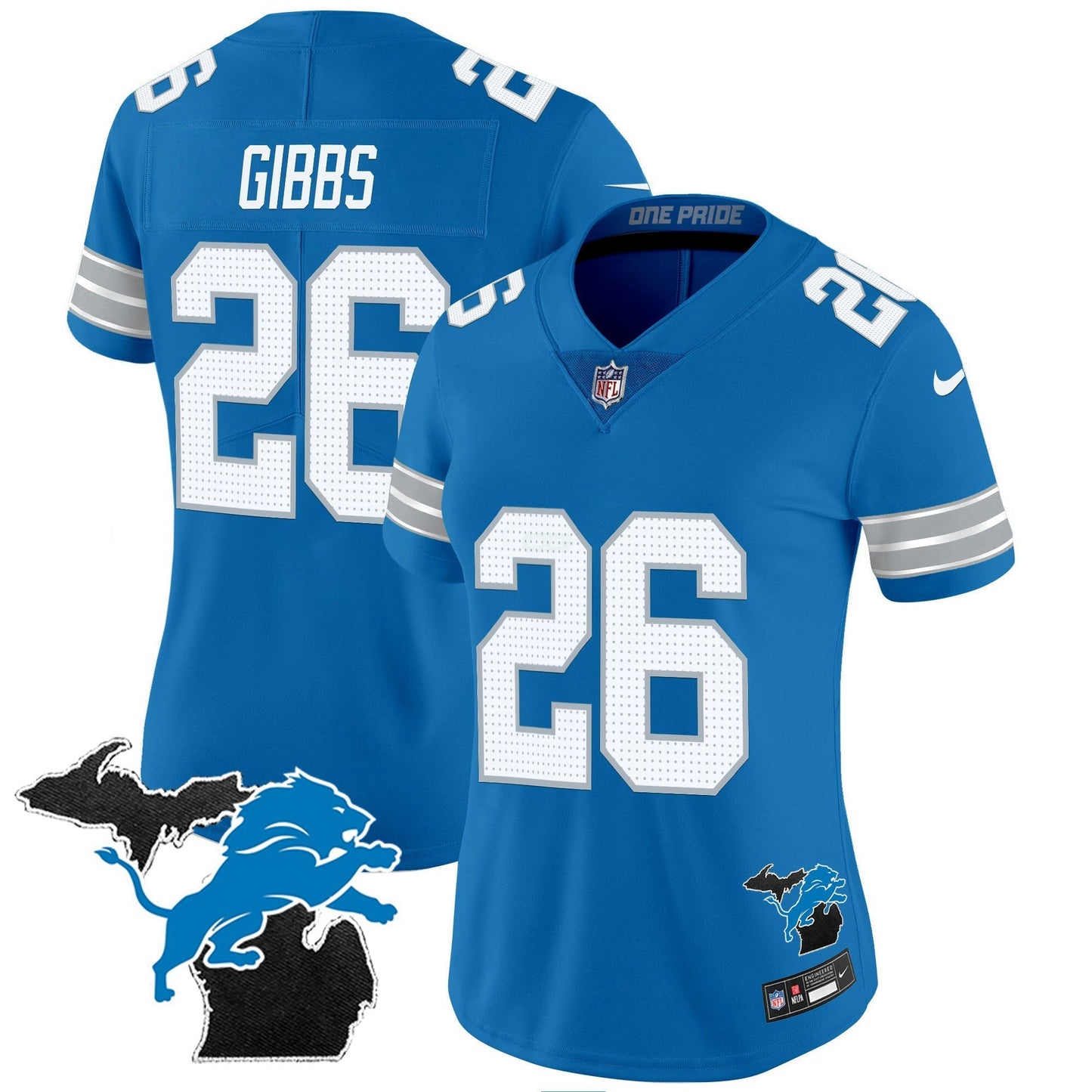 Camisa NFL Women’s Detroit 2024 Michigan Patch Vapor Jersey