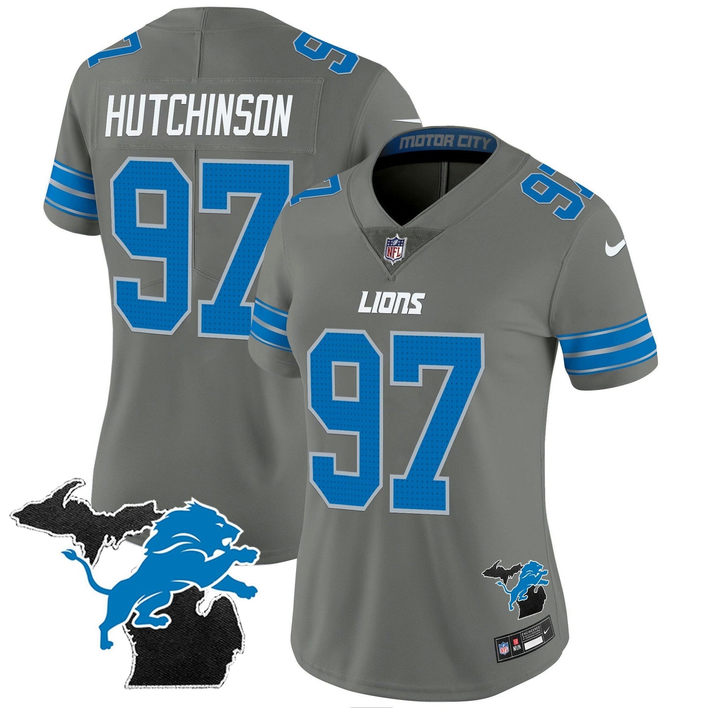 Camisa NFL Women’s Detroit 2024 Michigan Patch Vapor Jersey