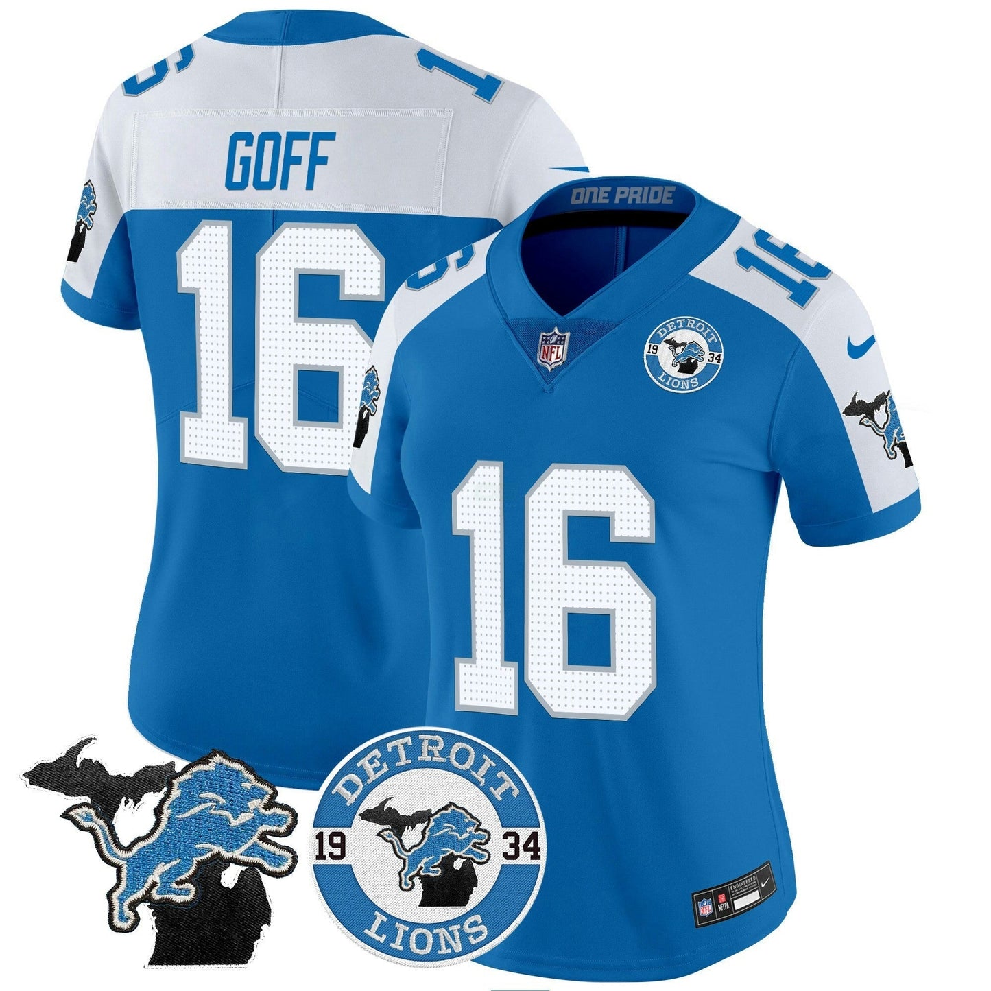 Camisa NFL Women’s Detroit 2024 Vapor Limited Jersey – Est. 1934 Patch