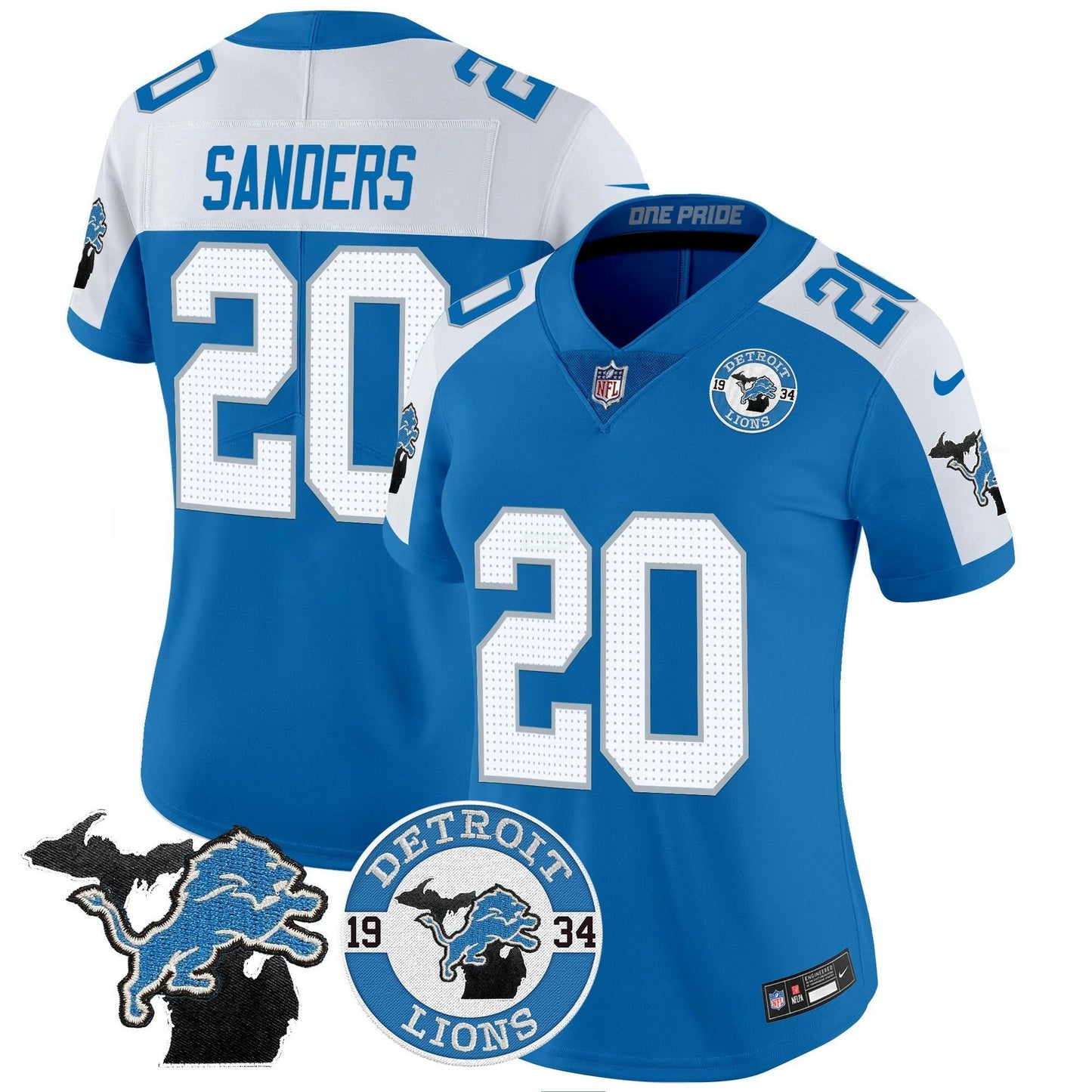 Camisa NFL Women’s Detroit 2024 Vapor Limited Jersey – Est. 1934 Patch