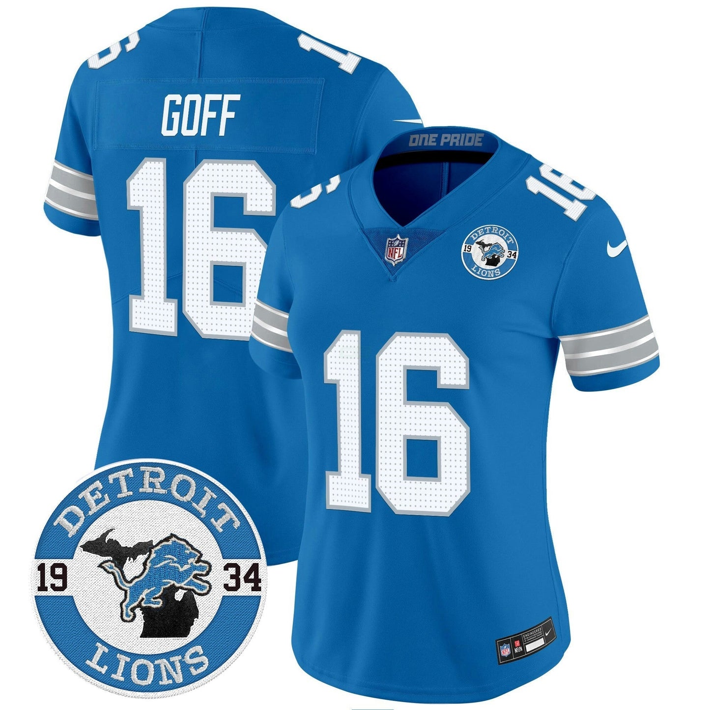 Camisa NFL Women’s Detroit 2024 Vapor Limited Jersey – Est. 1934 Patch
