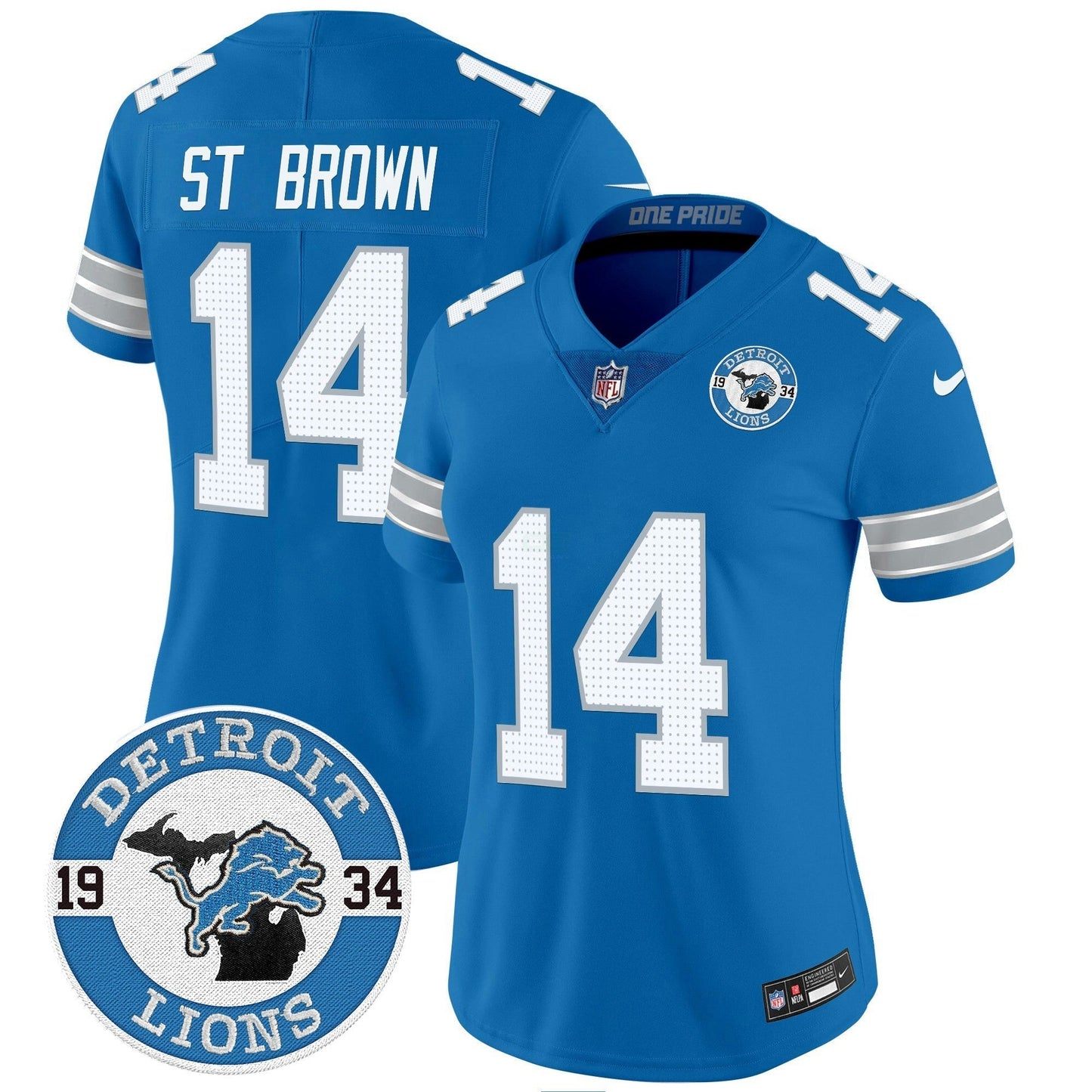 Camisa NFL Women’s Detroit 2024 Vapor Limited Jersey – Est. 1934 Patch