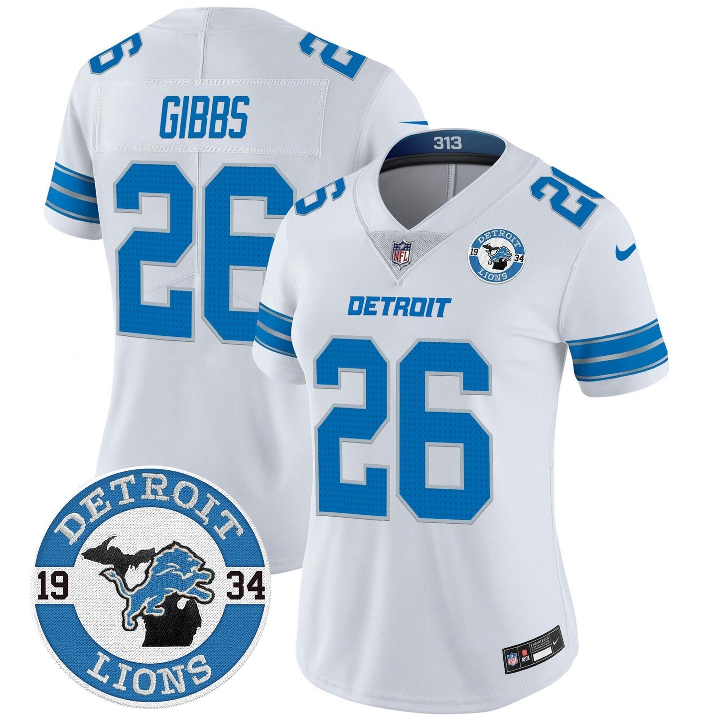 Camisa NFL Women’s Detroit 2024 Vapor Limited Jersey – Est. 1934 Patch