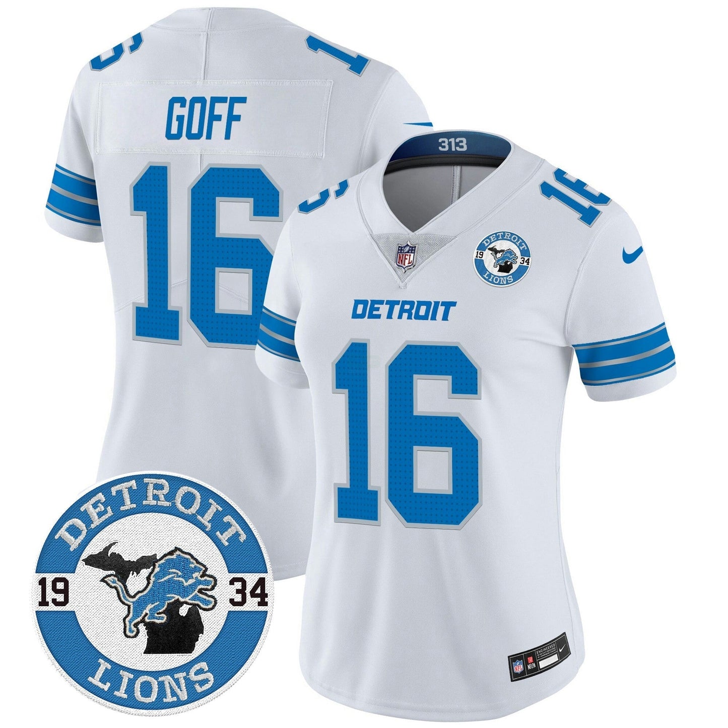 Camisa NFL Women’s Detroit 2024 Vapor Limited Jersey – Est. 1934 Patch