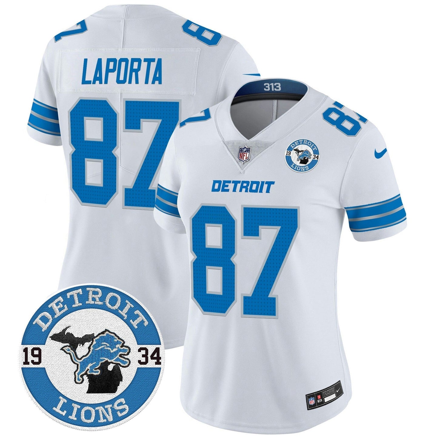 Camisa NFL Women’s Detroit 2024 Vapor Limited Jersey – Est. 1934 Patch