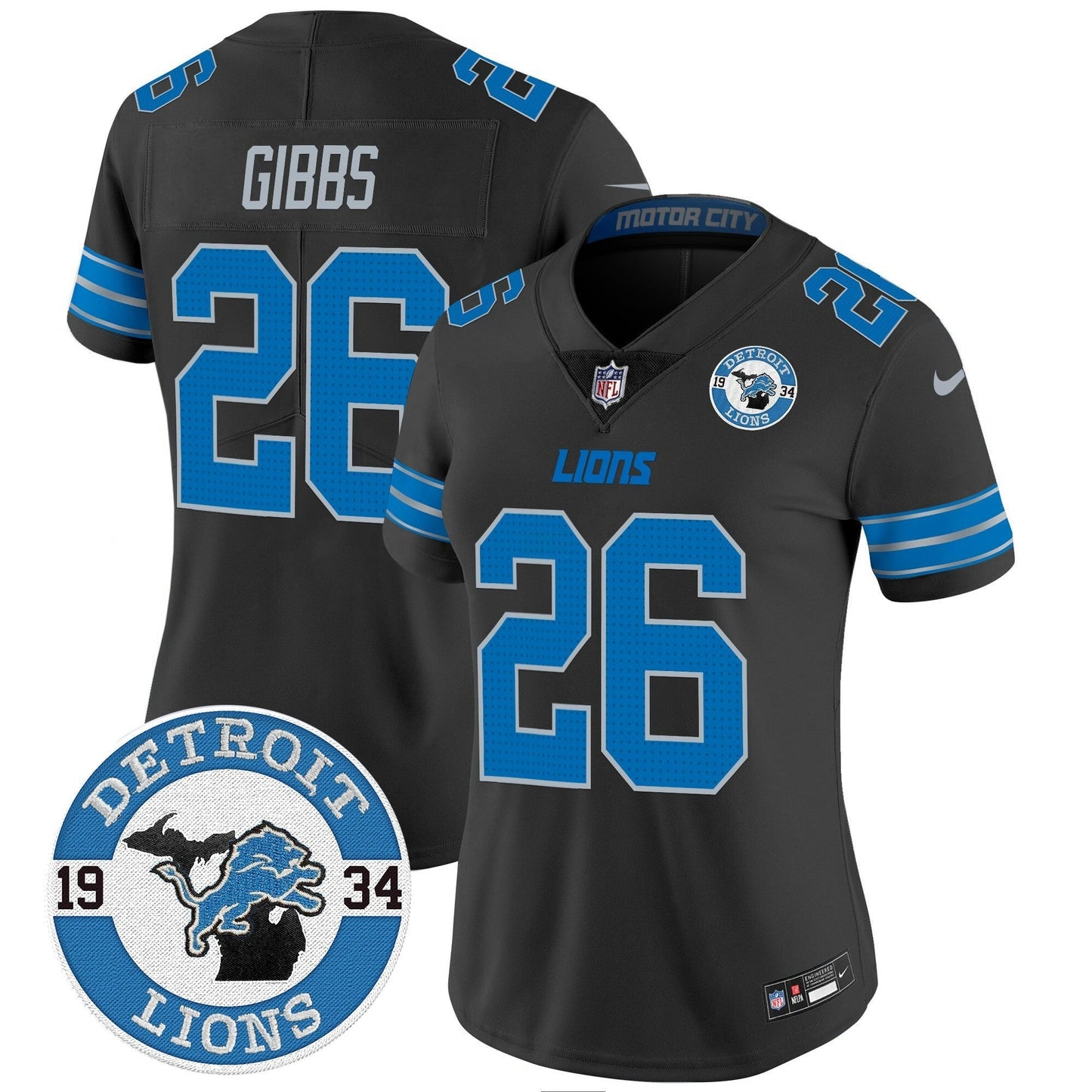 Camisa NFL Women’s Detroit 2024 Vapor Limited Jersey – Est. 1934 Patch