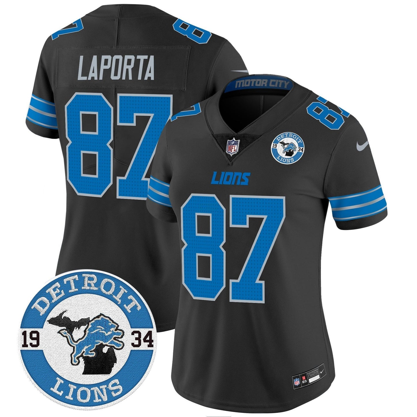 Camisa NFL Women’s Detroit 2024 Vapor Limited Jersey – Est. 1934 Patch