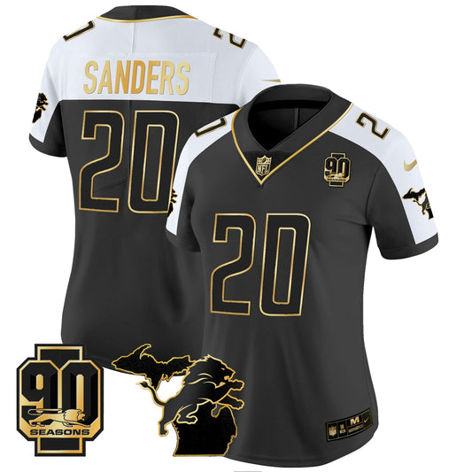 Camisa NFL Women’s Detroit 90th Year & Michigan Patch Dourada Vapor Jersey