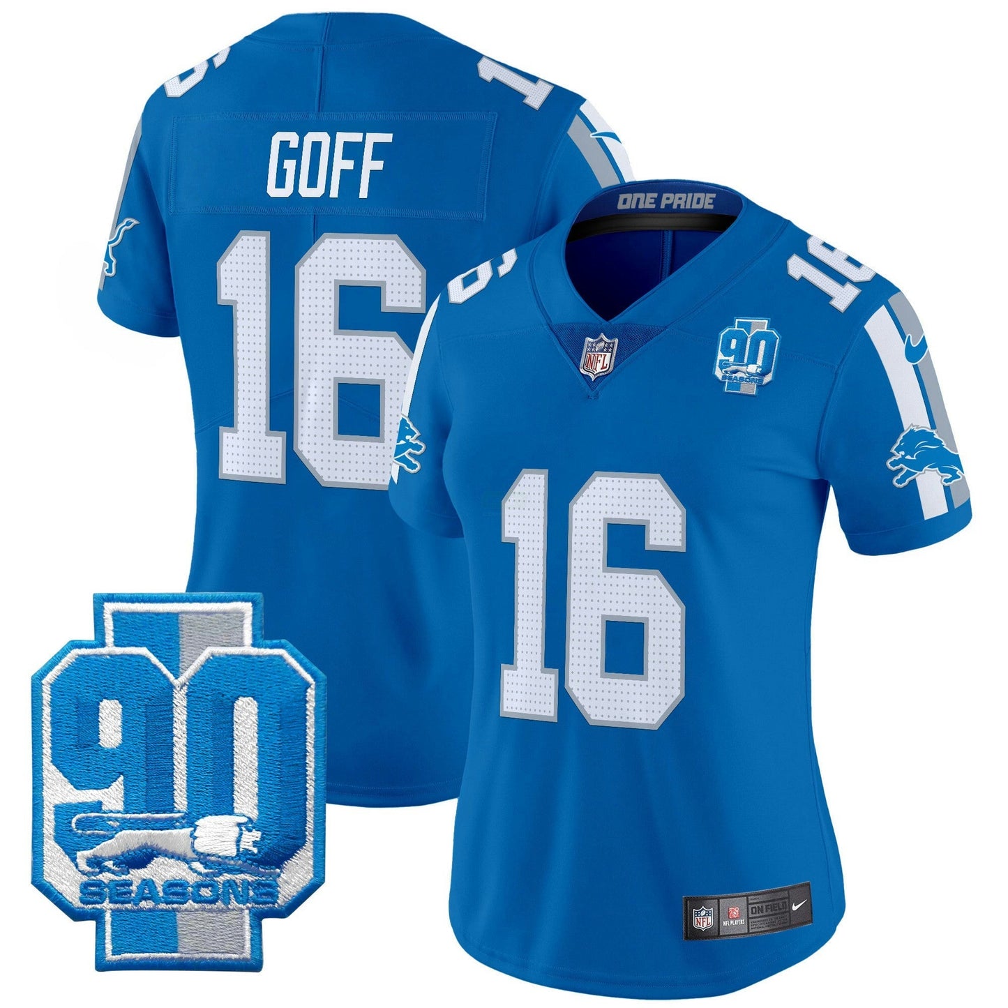 Camisa NFL Women’s Detroit 90th Year Patch Vapor Limited Jersey