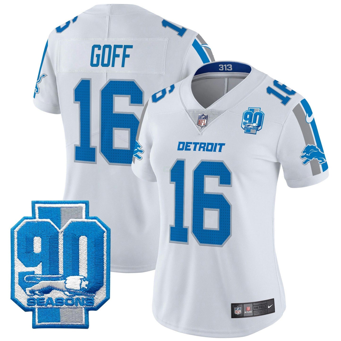 Camisa NFL Women’s Detroit 90th Year Patch Vapor Limited Jersey