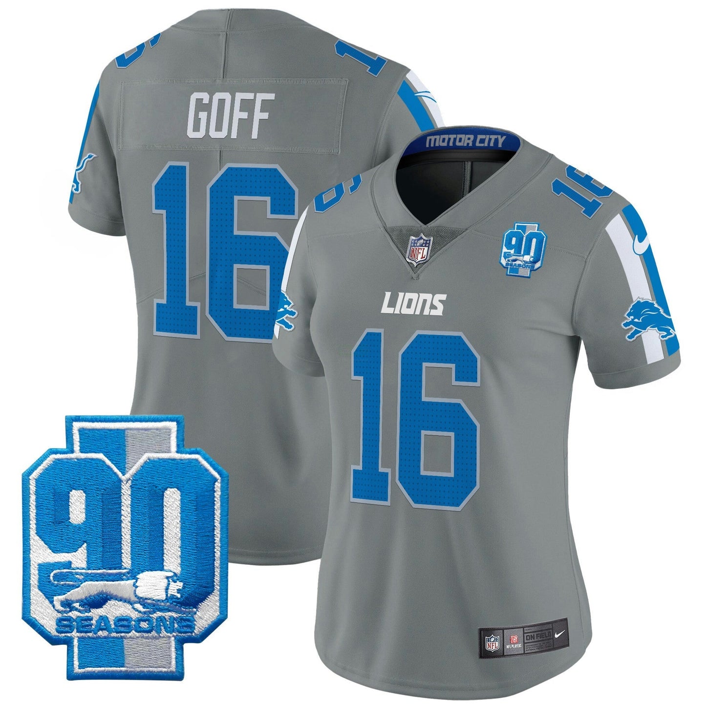 Camisa NFL Women’s Detroit 90th Year Patch Vapor Limited Jersey