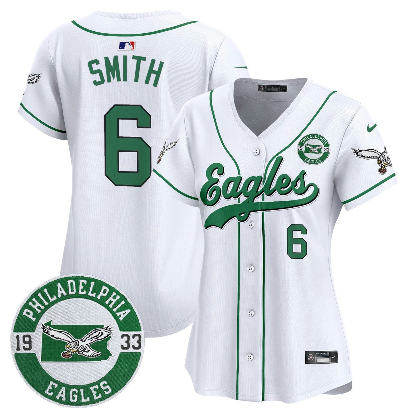 Camisa NFL Women’s Est. 1933 Patch Patch Kelly Green Vapor Jersey