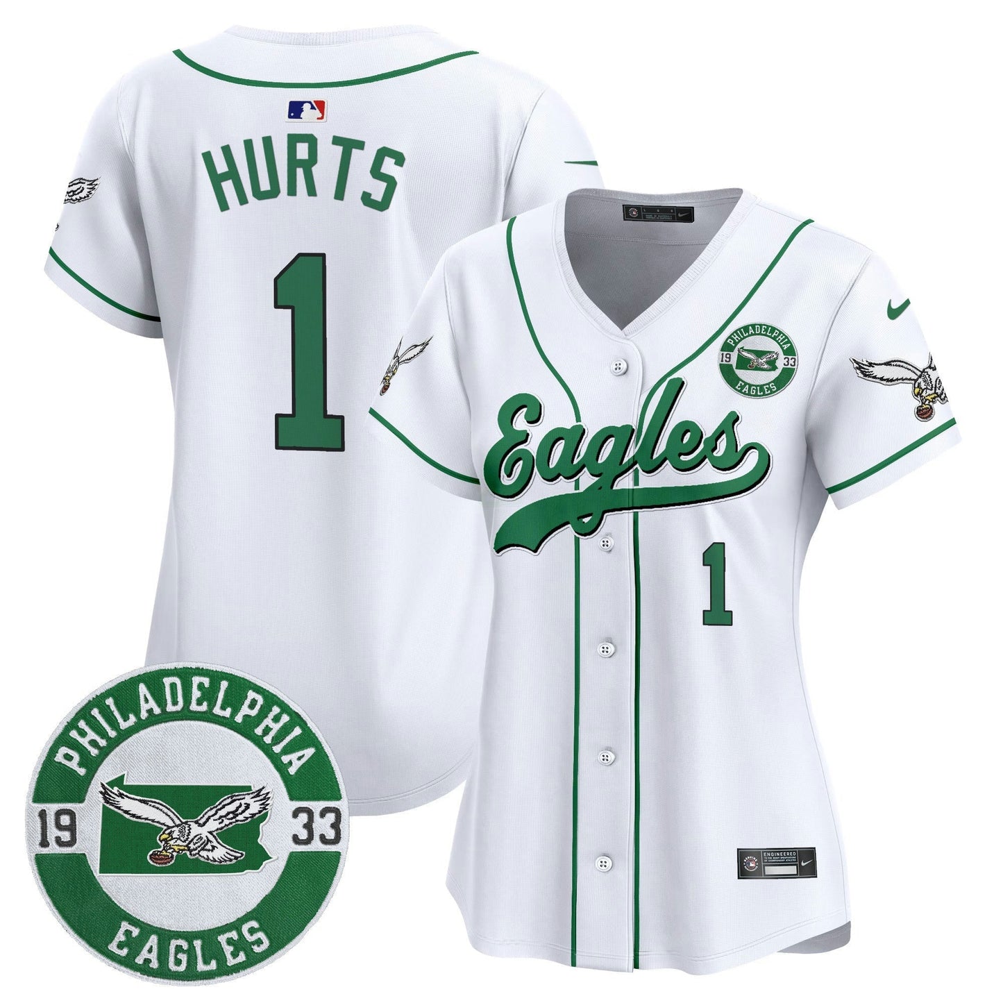 Camisa NFL Women’s Est. 1933 Patch Patch Kelly Green Vapor Jersey