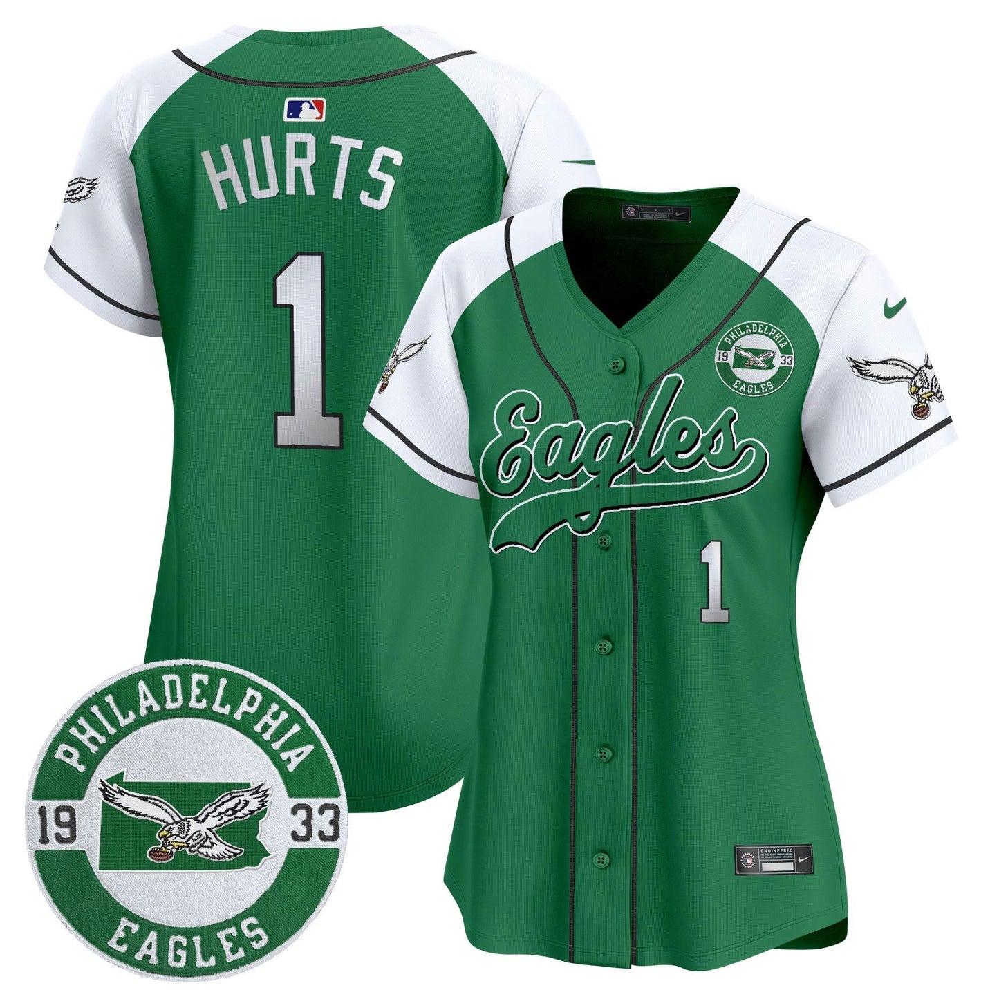 Camisa NFL Women’s Est. 1933 Patch Patch Kelly Green Vapor Jersey