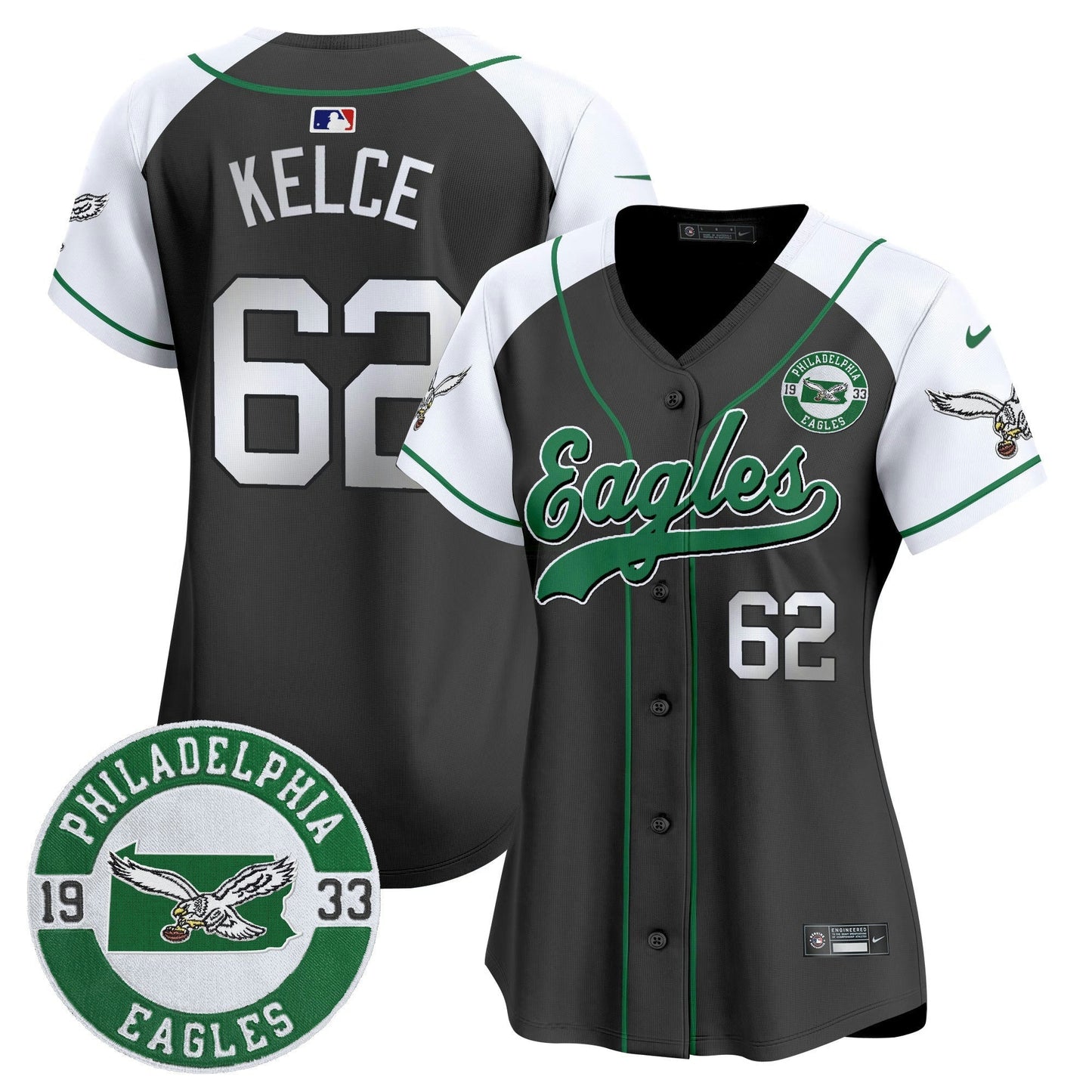 Camisa NFL Women’s Est. 1933 Patch Patch Kelly Green Vapor Jersey