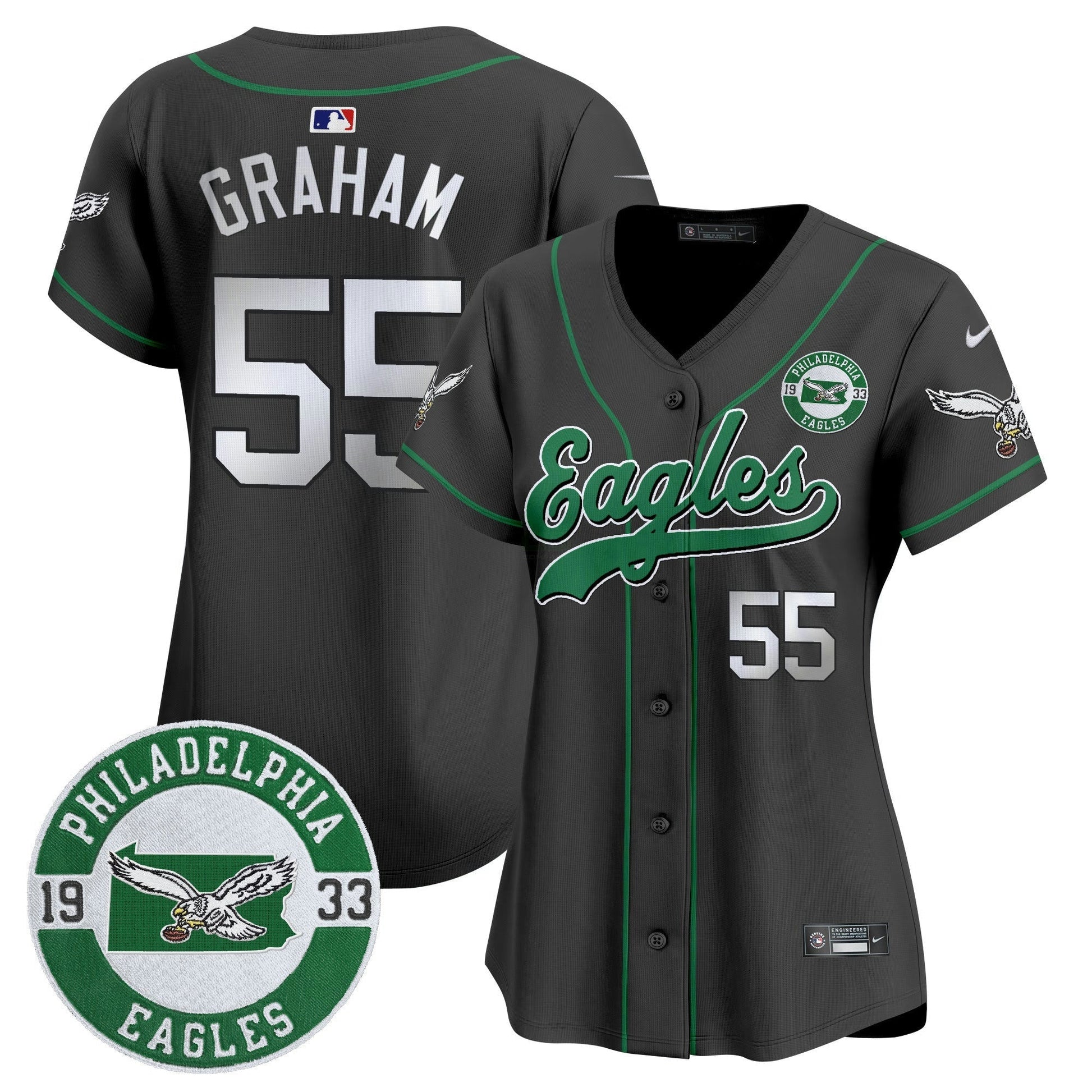 Camisa NFL Women’s Est. 1933 Patch Patch Kelly Green Vapor Jersey