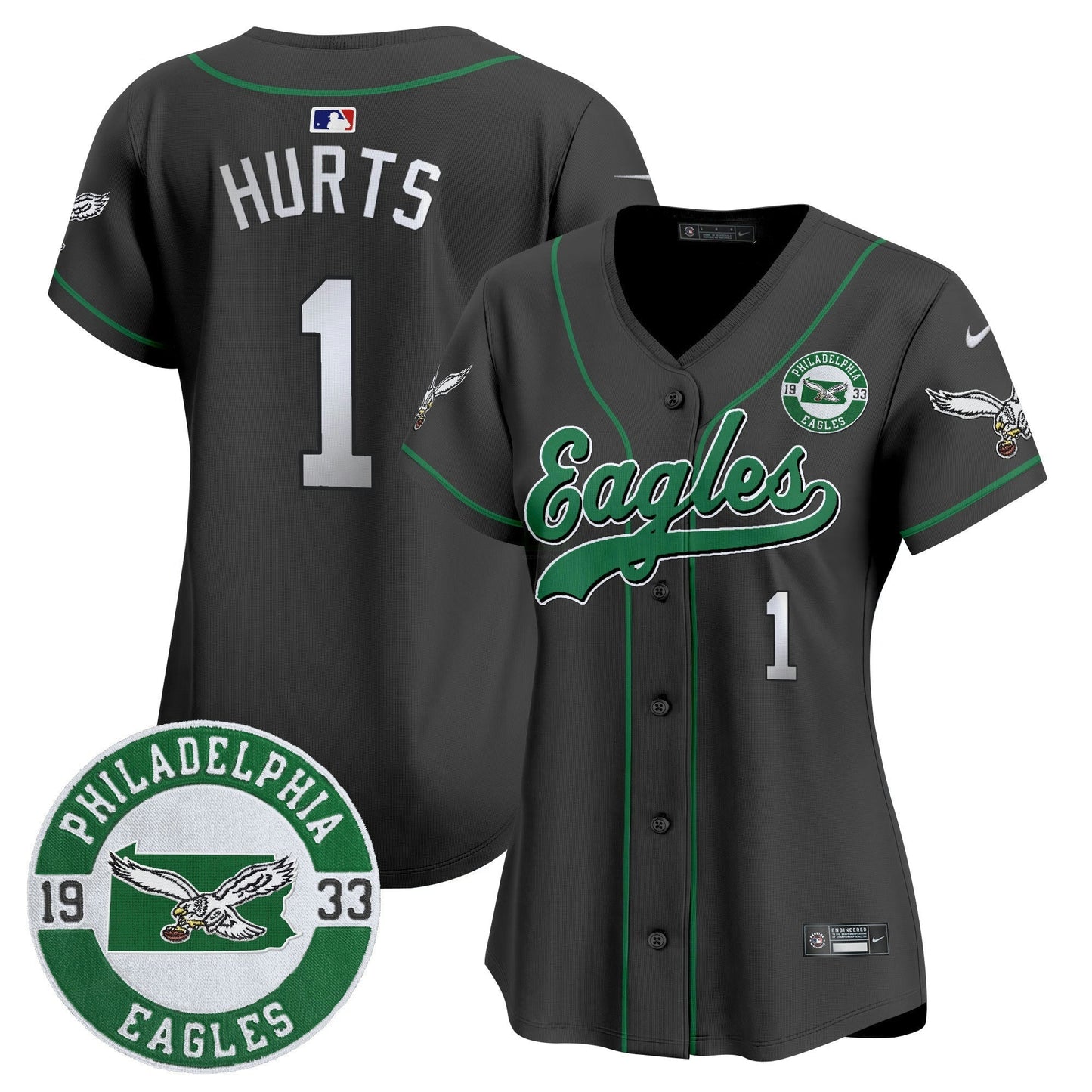 Camisa NFL Women’s Est. 1933 Patch Patch Kelly Green Vapor Jersey