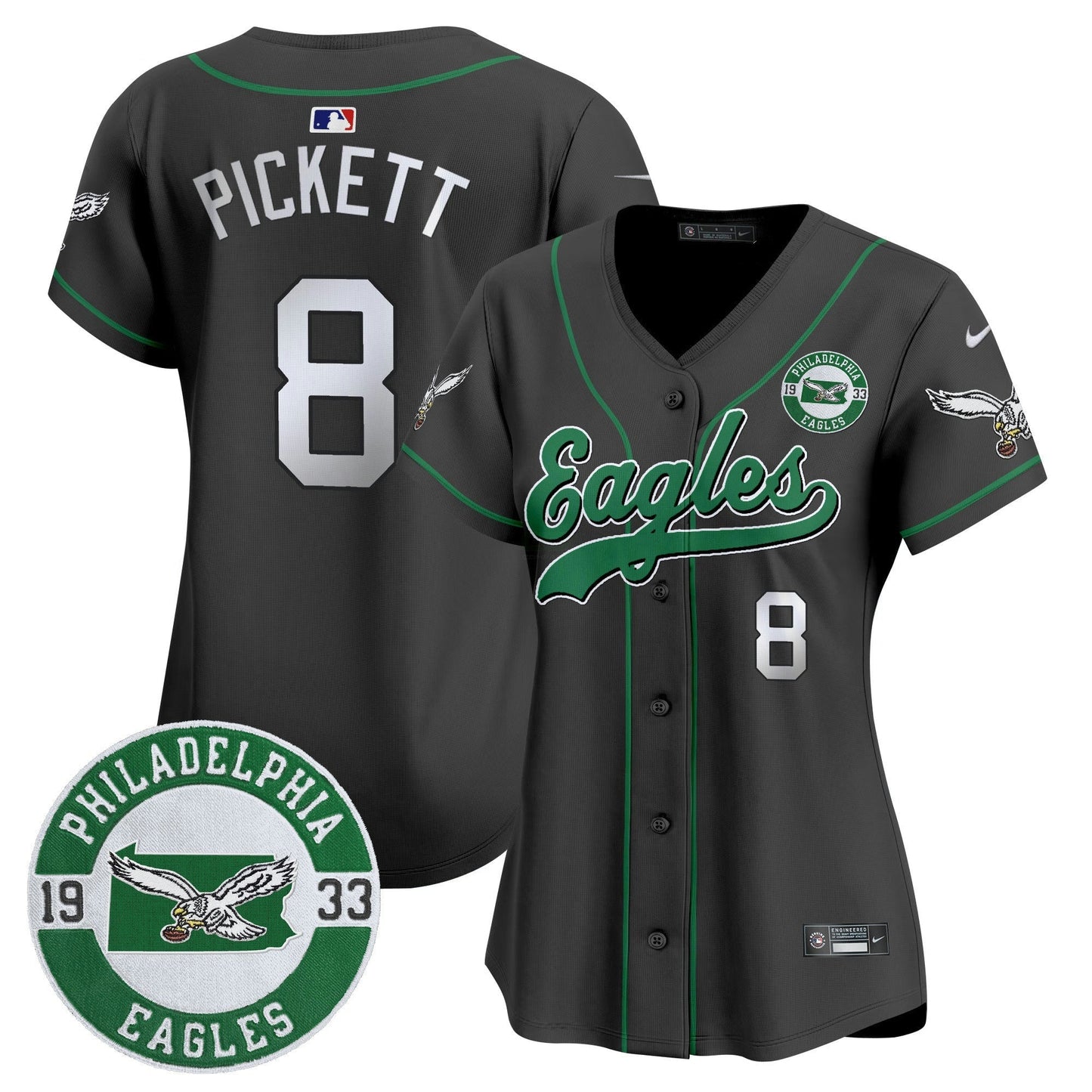 Camisa NFL Women’s Est. 1933 Patch Patch Kelly Green Vapor Jersey