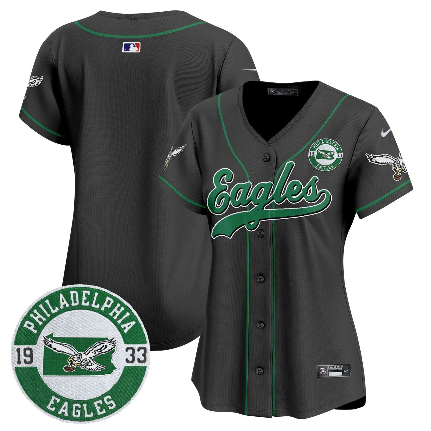 Camisa NFL Women’s Est. 1933 Patch Patch Kelly Green Vapor Jersey