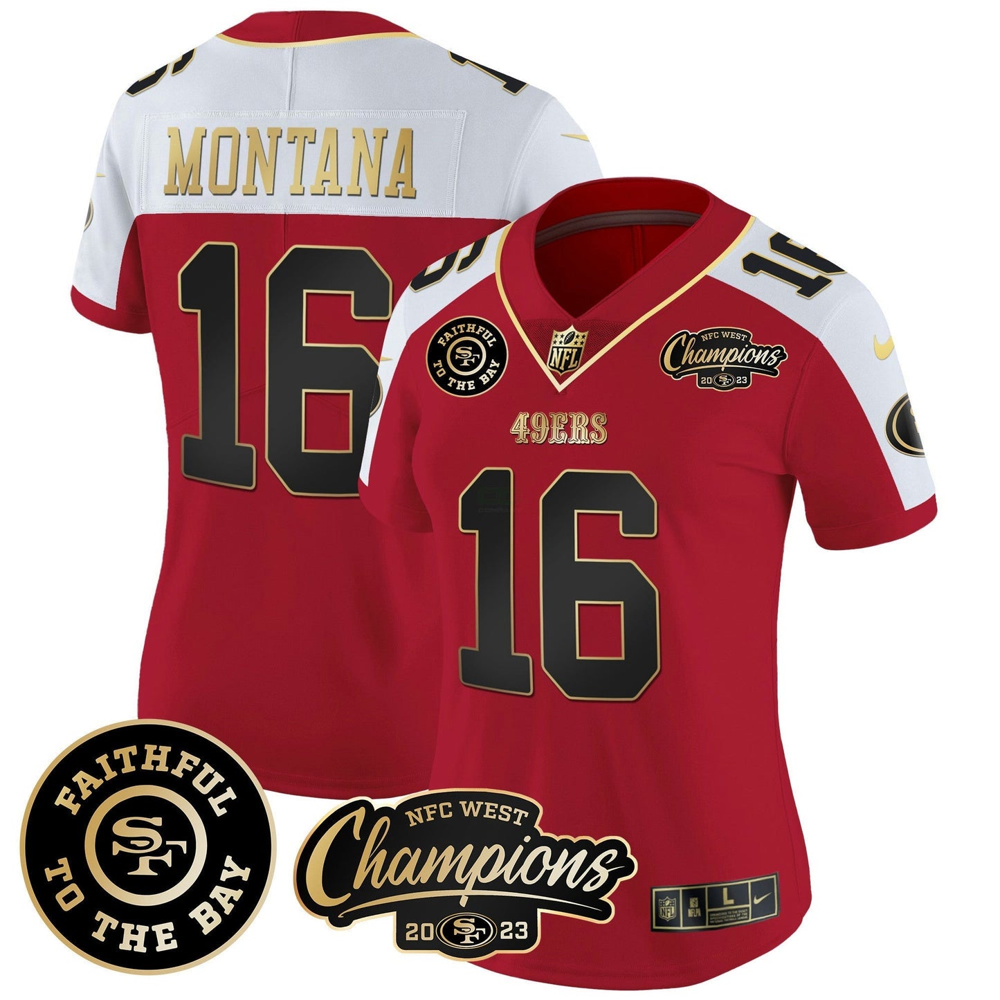 Camisa NFL Women’s Faithful & 2023 NFC West Champions Patch Vapor Jersey