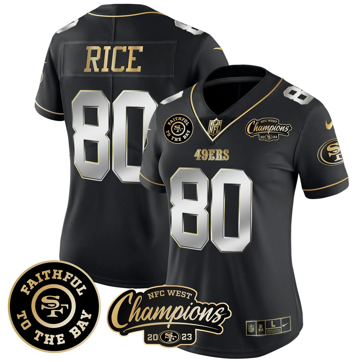 Camisa NFL Women’s Faithful & 2023 NFC West Champions Patch Vapor Jersey
