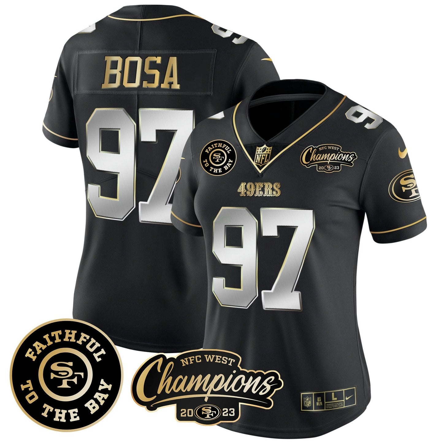 Camisa NFL Women’s Faithful & 2023 NFC West Champions Patch Vapor Jersey