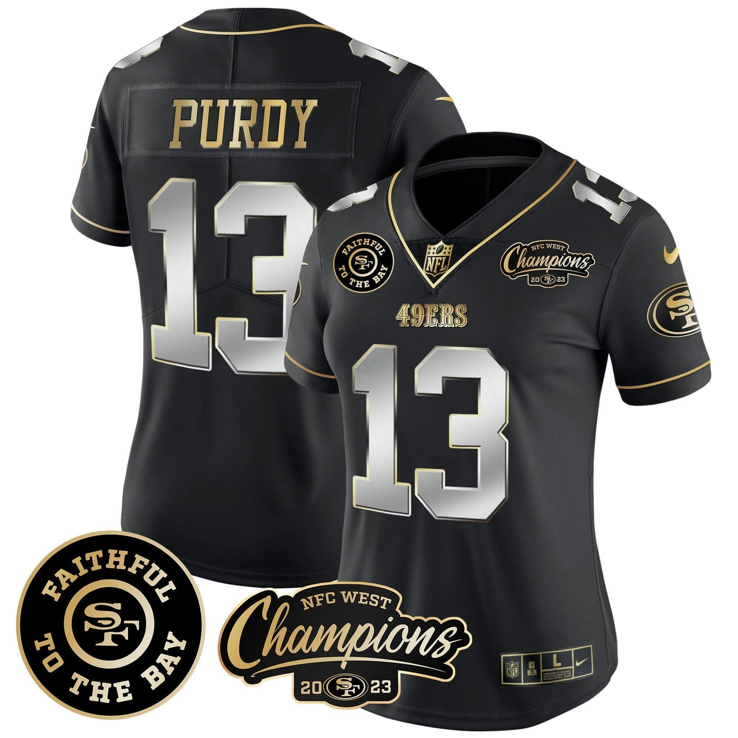 Camisa NFL Women’s Faithful & 2023 NFC West Champions Patch Vapor Jersey