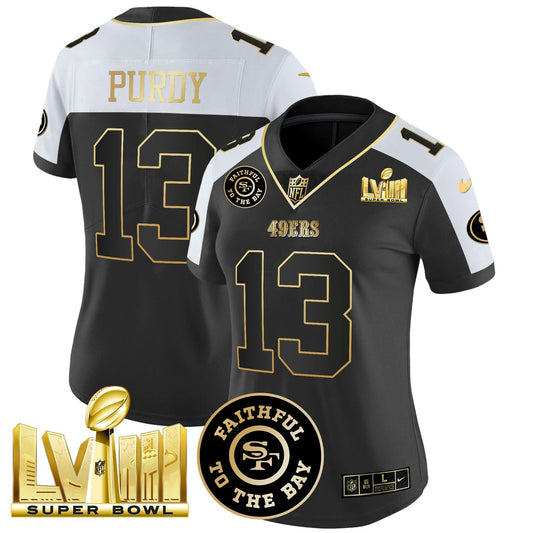 Camisa NFL Women’s Faithful & Super Bowl LVIII Dourada Patch Vapor Jersey V2