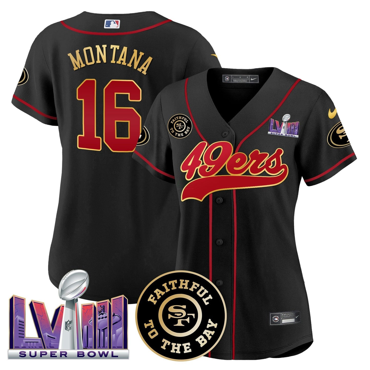 Camisa NFL Women’s Faithful & Super Bowl LVIII Patch Jersey