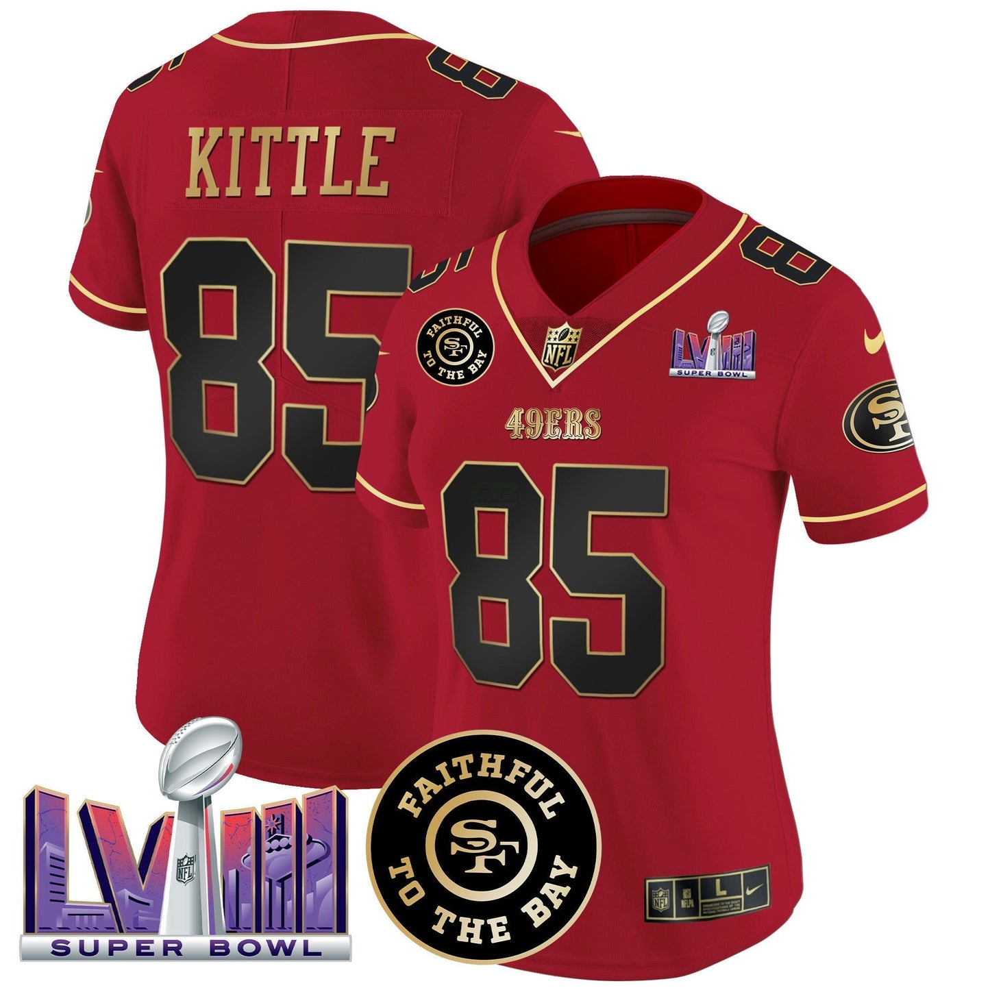 Camisa NFL Women’s Faithful & Super Bowl LVIII Patch Vapor Jersey