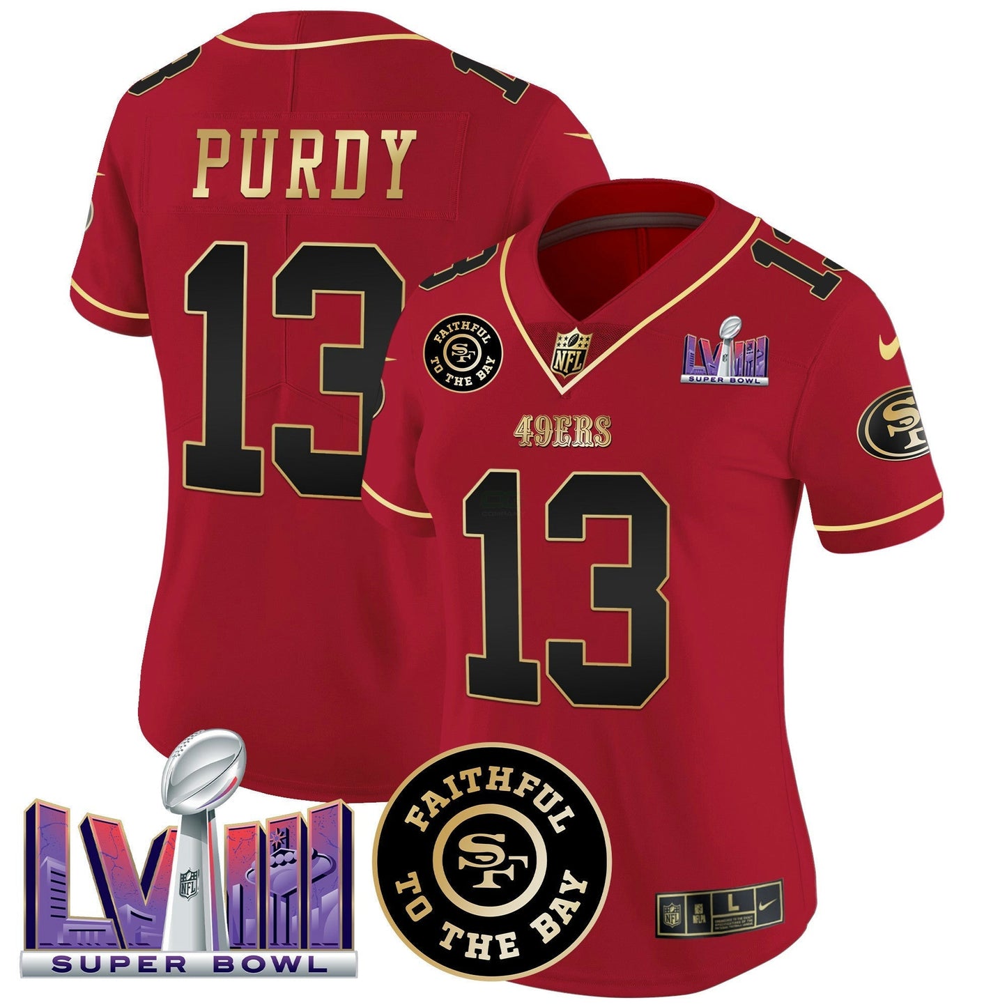 Camisa NFL Women’s Faithful & Super Bowl LVIII Patch Vapor Jersey