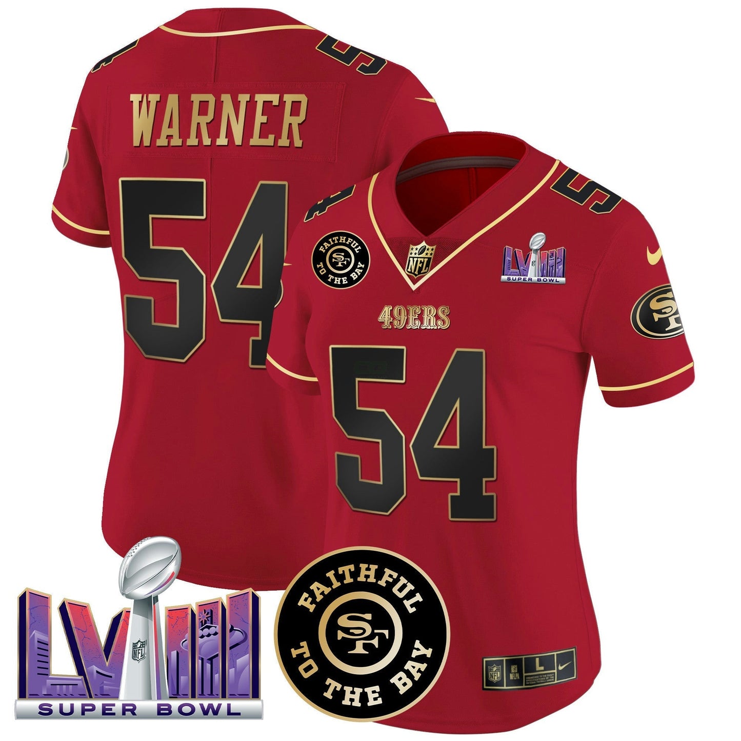 Camisa NFL Women’s Faithful & Super Bowl LVIII Patch Vapor Jersey