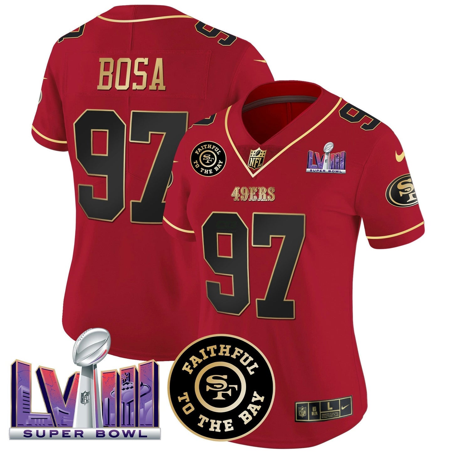 Camisa NFL Women’s Faithful & Super Bowl LVIII Patch Vapor Jersey