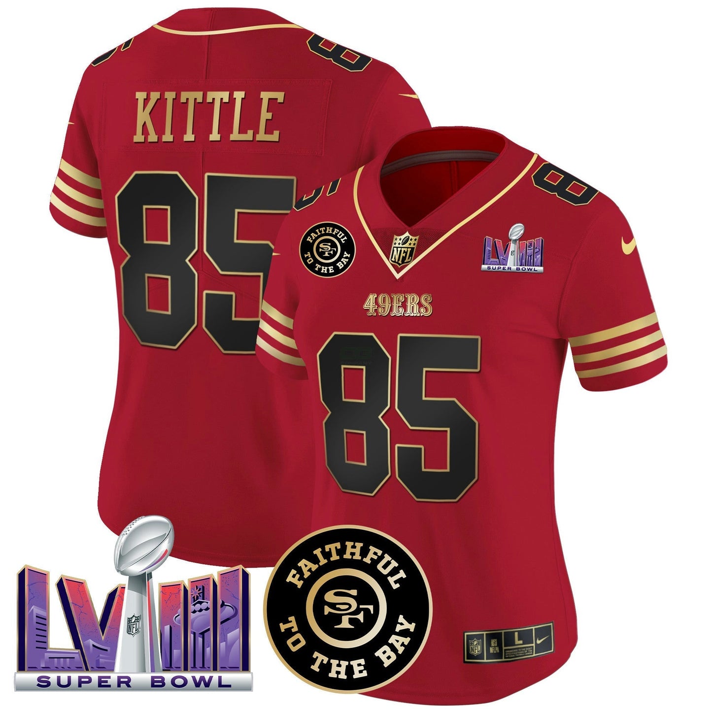 Camisa NFL Women’s Faithful & Super Bowl LVIII Patch Vapor Jersey