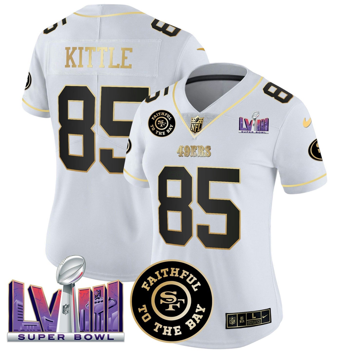 Camisa NFL Women’s Faithful & Super Bowl LVIII Patch Vapor Jersey V2