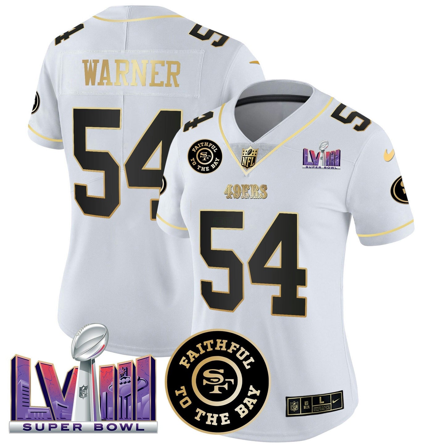 Camisa NFL Women’s Faithful & Super Bowl LVIII Patch Vapor Jersey V2