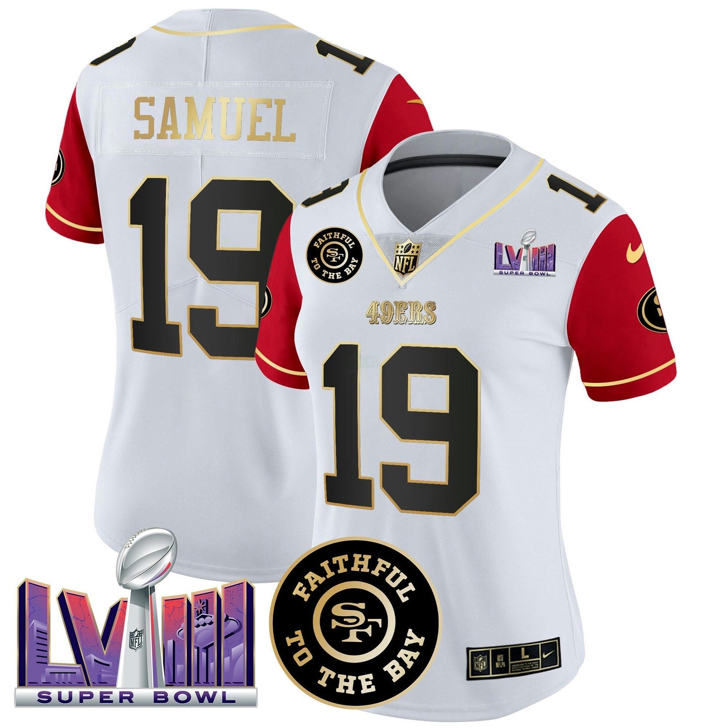 Camisa NFL Women’s Faithful & Super Bowl LVIII Patch Vapor Jersey V2