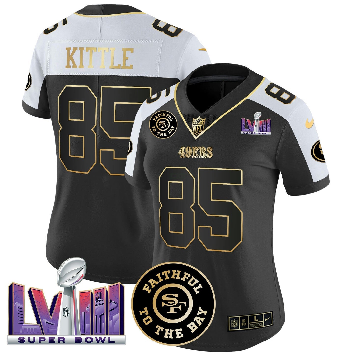 Camisa NFL Women’s Faithful & Super Bowl LVIII Patch Vapor Jersey V2