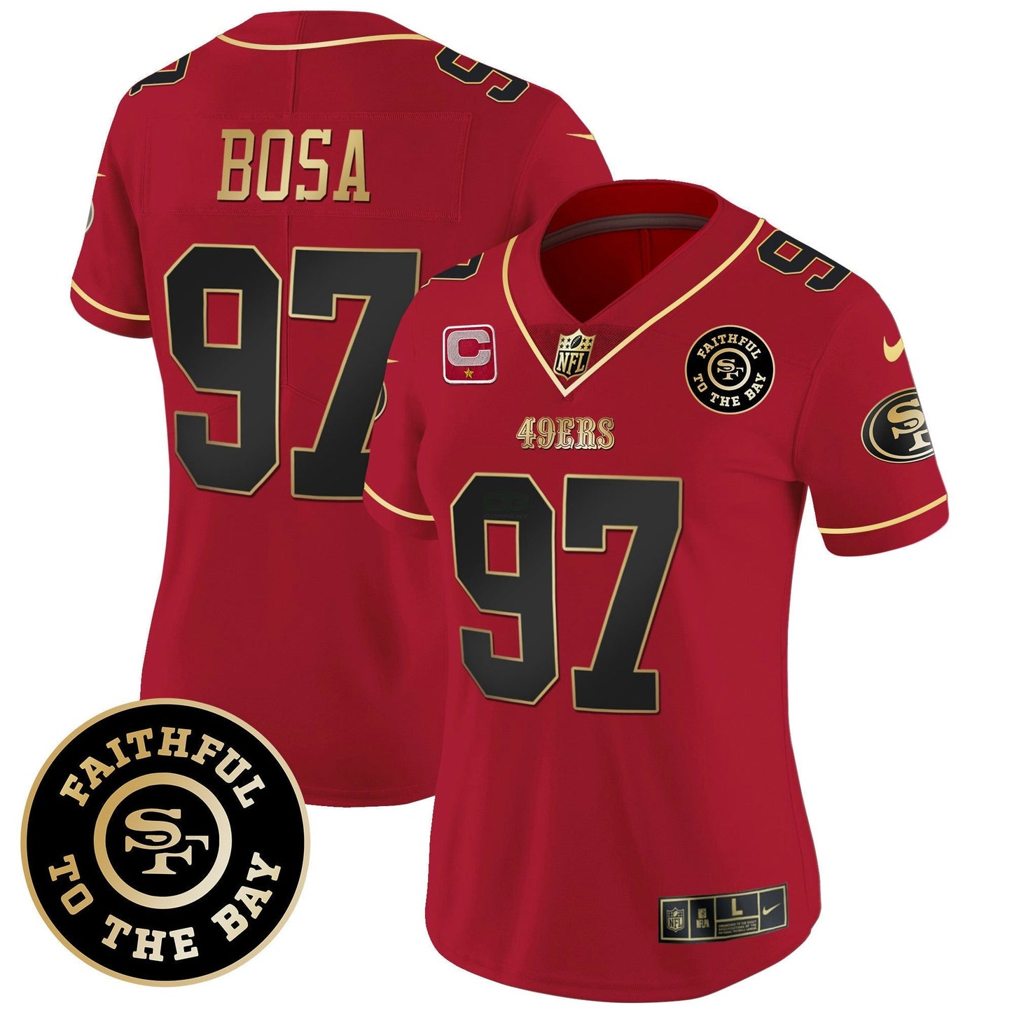 Camisa NFL Women’s Faithful To The Bay 2024 Patch Vapor Limited Jersey