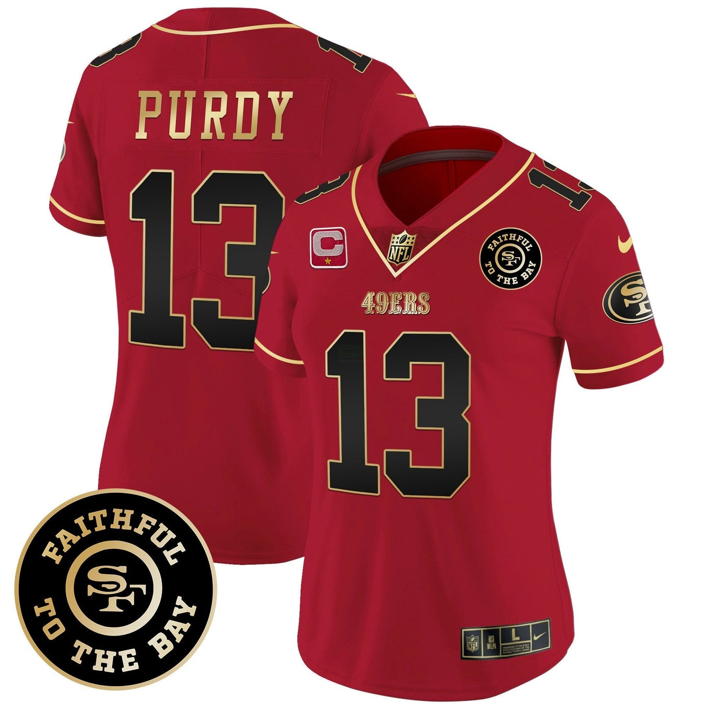 Camisa NFL Women’s Faithful To The Bay 2024 Patch Vapor Limited Jersey