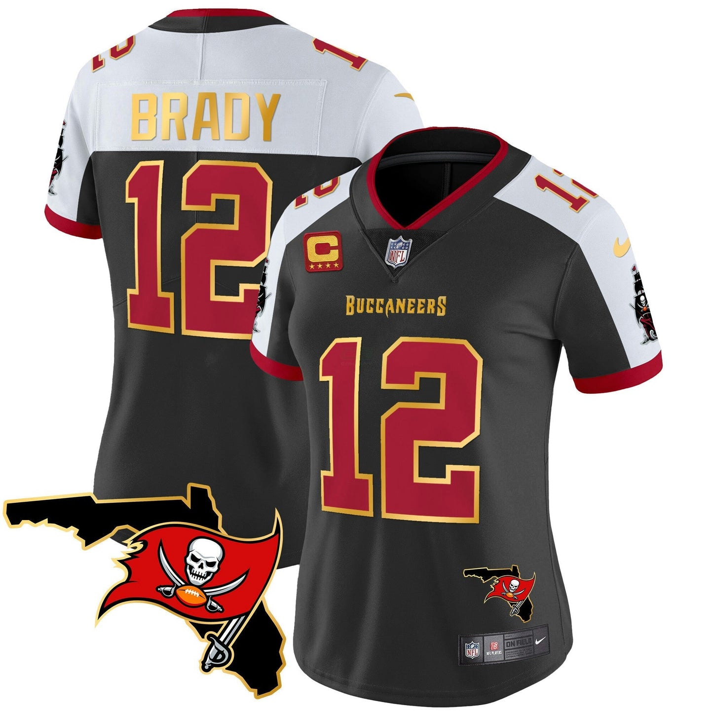 Camisa NFL Women’s Florida Patch Dourada Trim Vapor Jersey