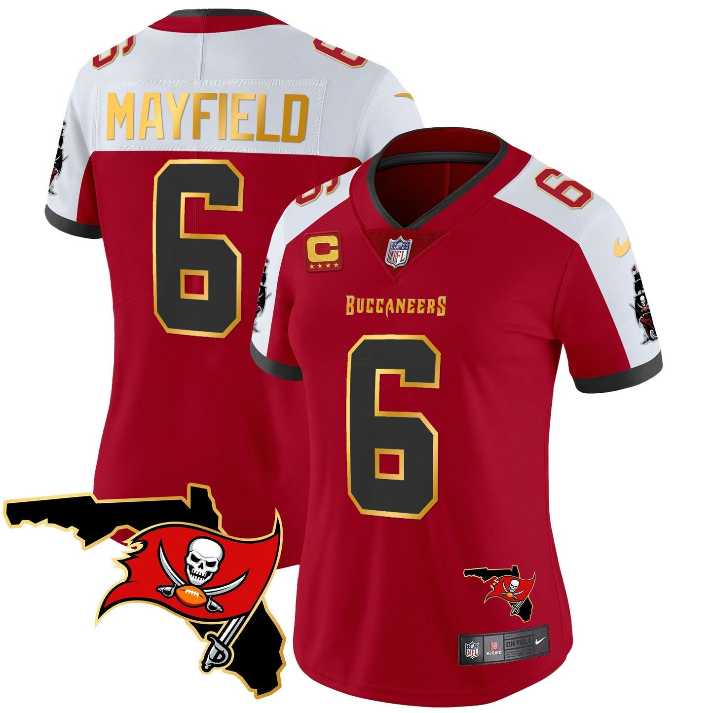 Camisa NFL Women’s Florida Patch Dourada Trim Vapor Jersey