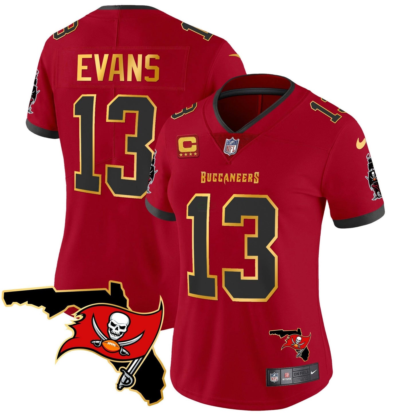 Camisa NFL Women’s Florida Patch Dourada Trim Vapor Jersey