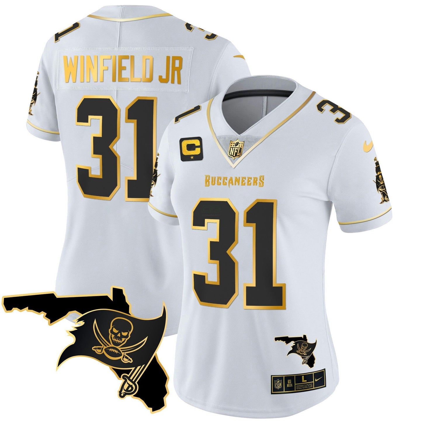 Camisa NFL Women’s Florida Patch Vapor Dourada Jersey